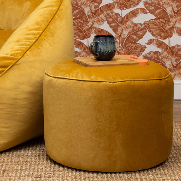 Gold velvet deals pouffe